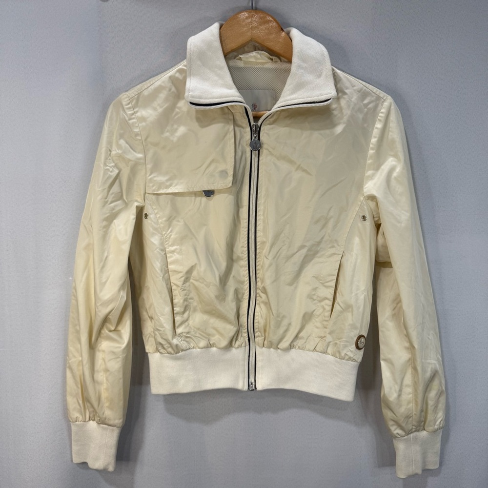 Moncler Cream Ivory Lightweight Bomber Jacket Women’s Size S